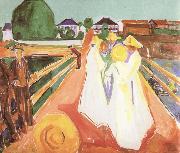 Edvard Munch Girl on the bridge oil painting